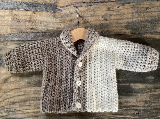 VESTE BEBE CROCHET FAIT MAIN 2 TONS TAILLE 68 74 PRET ET PRET bol