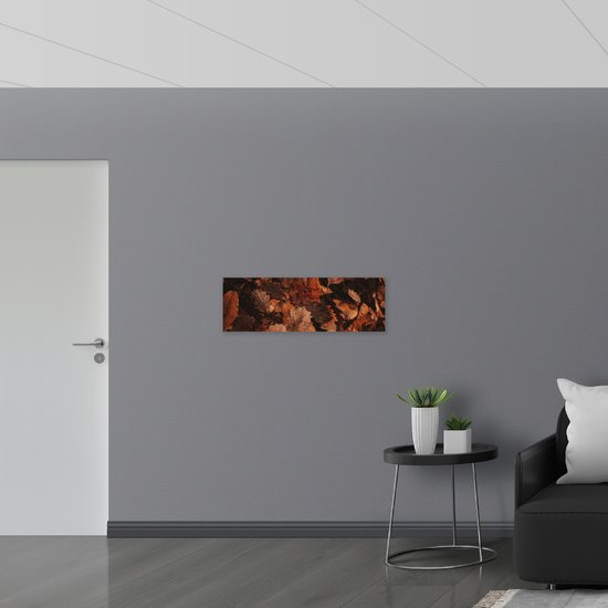 WallClassics - Poster (Matte) - Autumn Leaves on Hoop - 90x30 cm Photo sur Papier Poster avec un Aspect Mat
