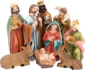 Nativity Scene Figures - Groupe de Noël - Figurines de Noël pour la Nativité - H = 10cm - Set de 9 pièces