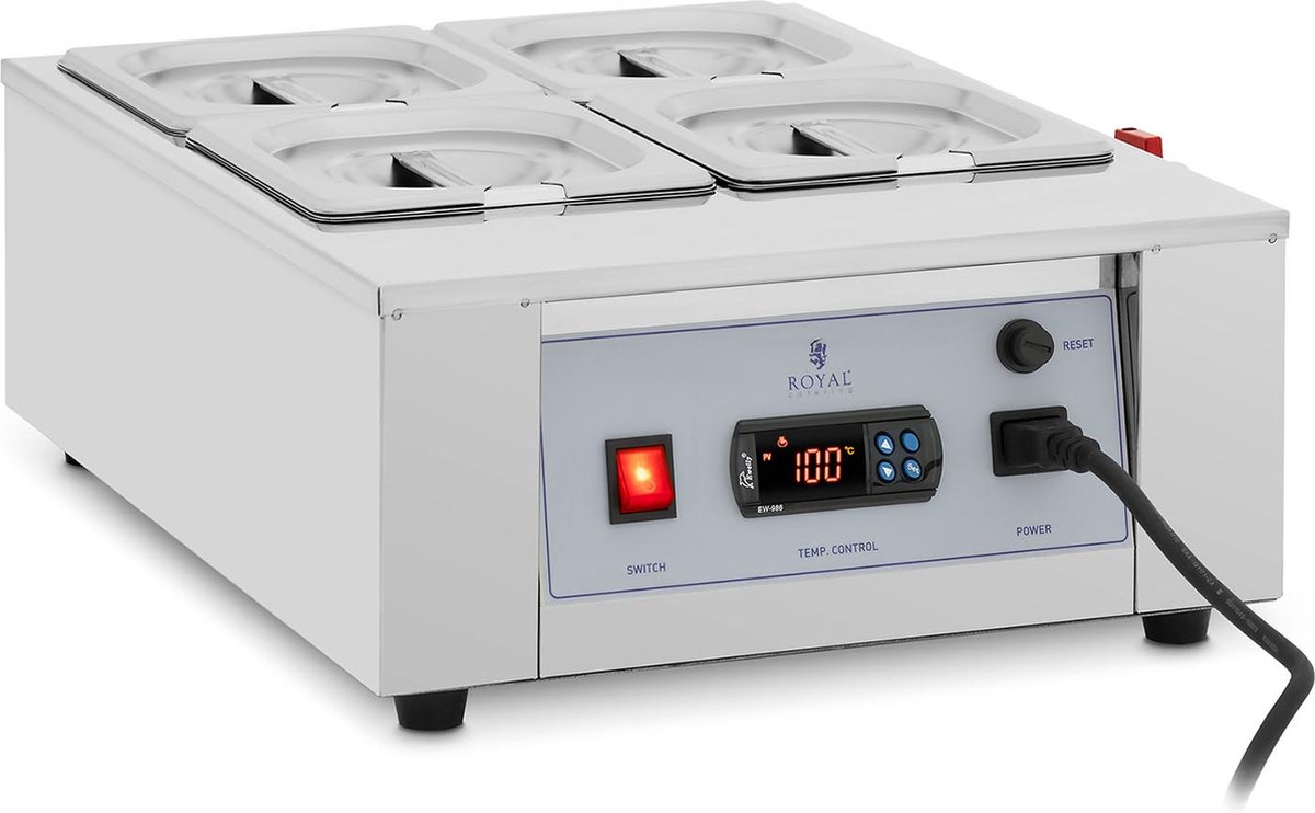 Bol.com Chocoladesmelter - 4 x 1,5 l - tot 100 °C - Royal Catering aanbieding