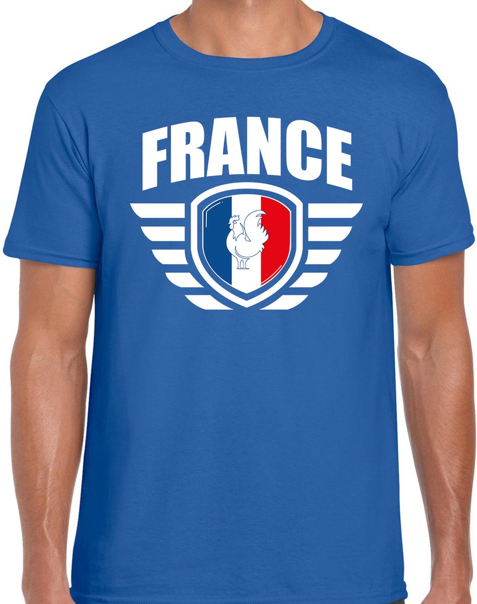 France landen / voetbal t-shirt - blauw - heren - voetbal liefhebber L