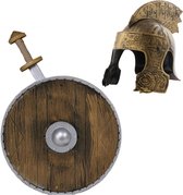 Ridder helm brons met set ridder speelgoed wapens - Zwaard met schild - Volwassenen
