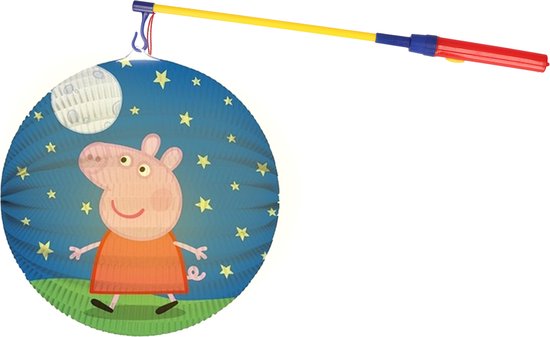 Peppa Pig - Sint Maarten setje - Lampion 25 cm met lampionstokje 40 cm