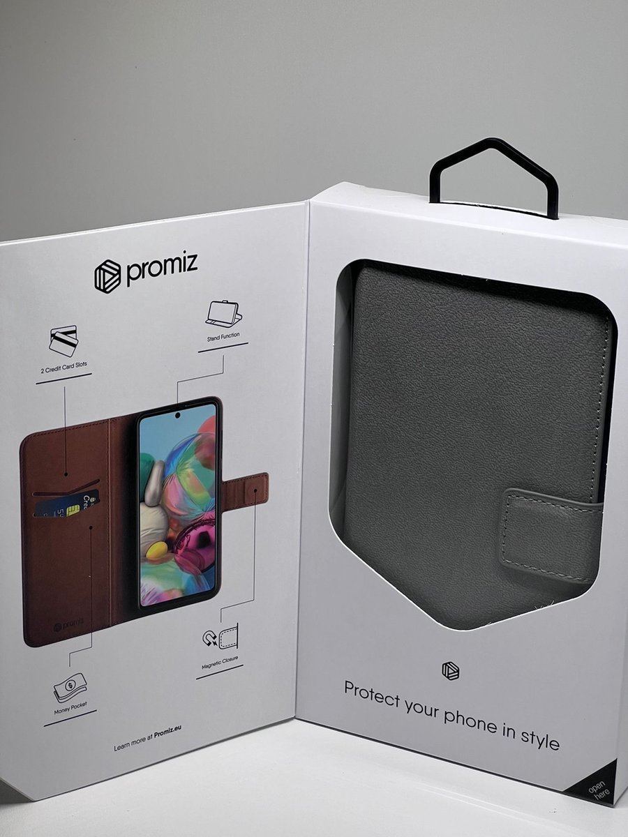Promiz - Wallet Case - Gray - for Samsung Galaxy A71