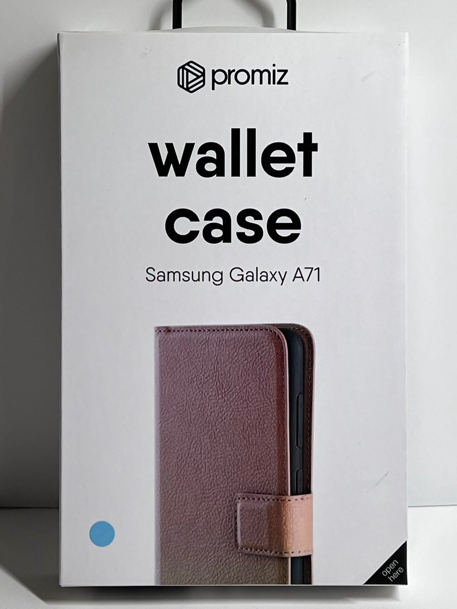 Promiz - Wallet Case - Brown - for Samsung Galaxy A71