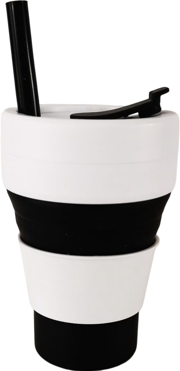 Kojo - Pocket Cup - 355 ml - Herbruikbaar - Opvouwbaar - Zwart