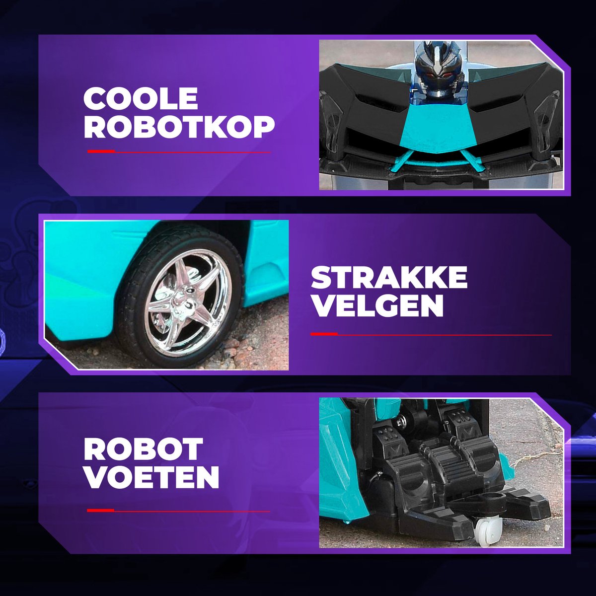 Huntex RC Transformerende Auto/Robot - Lamborghini FM - Zwart/Groen — afbeelding 5