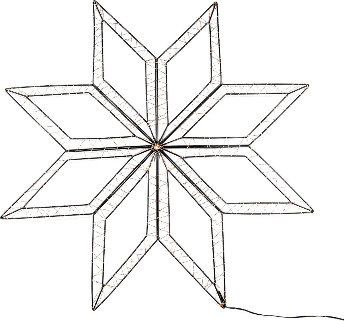 Outdoor Black 8-Pointed Star 73 x 73 cm en 200Led Classic Warm Wit...
