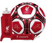 Liverpool FC - coffret cadeau - football avec autographes - bouteille d'eau - pompe à ballon