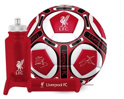 Liverpool FC - gift set - voetbal met handtekeningen - bidon - ballenpomp