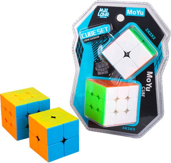 Thumbnail van een extra afbeelding van het spel Speed Cube Set MoYu - 2x2, 3x3 - 2x gratis cube stands - Rubiks Cube - Kubus - Magic Cube - Breinbreker