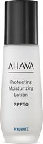 AHAVA Beschermende Lotion SPF-50 - Multifunctioneel met UVA/UVB-bescherming | Hydrateert & Voedt | Anti-Rimpel & Anti-Aging | Bodylotion voor Dames & Heren | Gezichtscrème & Moisturizer voor een Droge Huid & Gezicht - 50ml