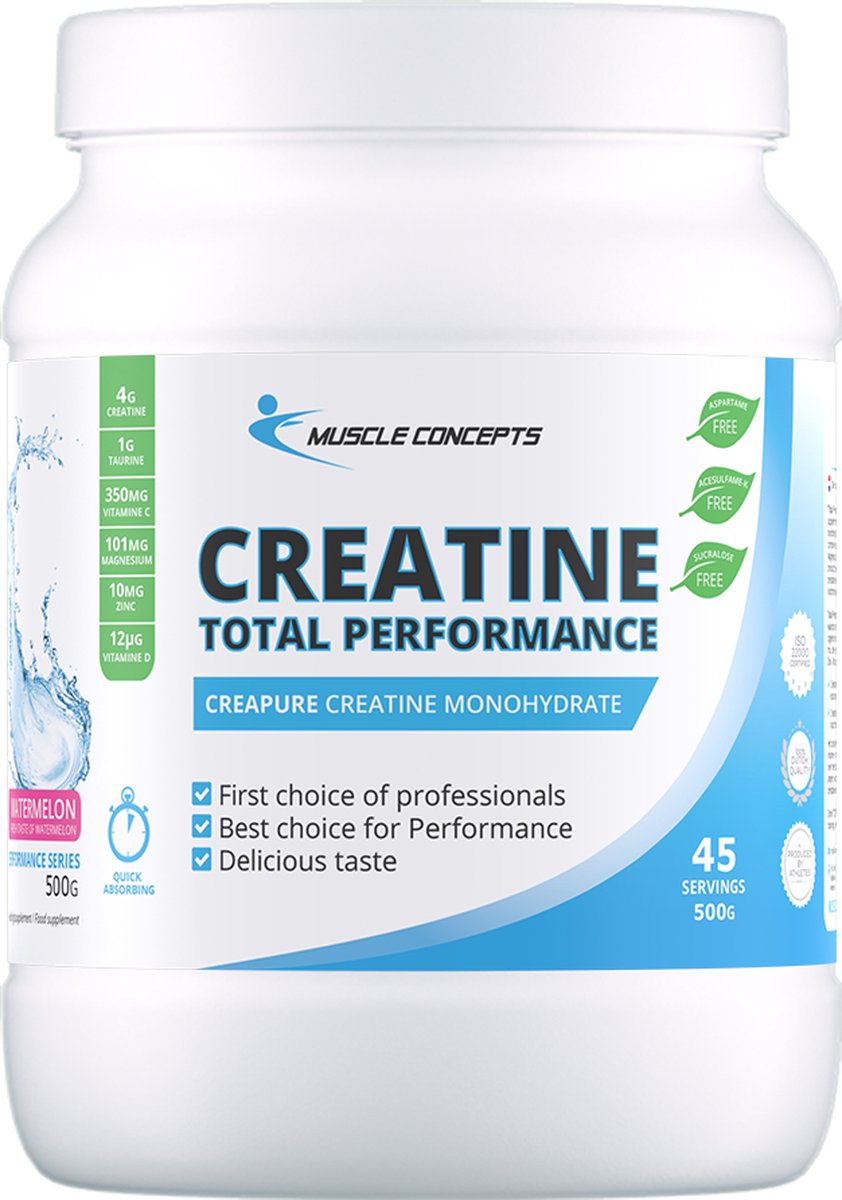 Creatine CreaPure poeder met smaak! incl. optimale vitamine mix voor nog beter resultaat! | Creatine Total Performance - Muscle Concepts