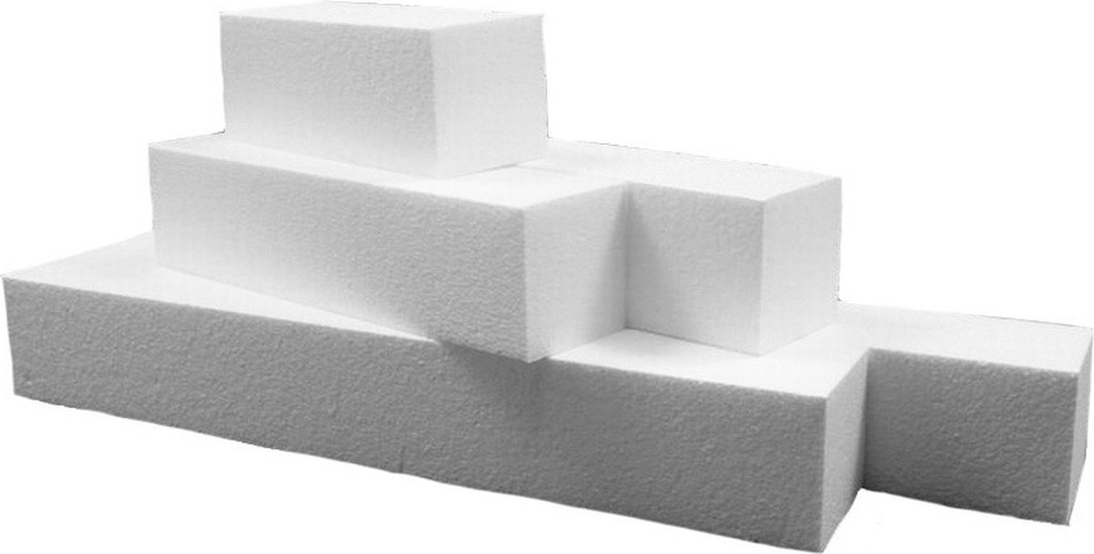 Piepschuim vormen - baksteen - 1x - 40 x 7,5 x 7,5 cm - styropor hobby / DIY vorm - basis knutselfiguren