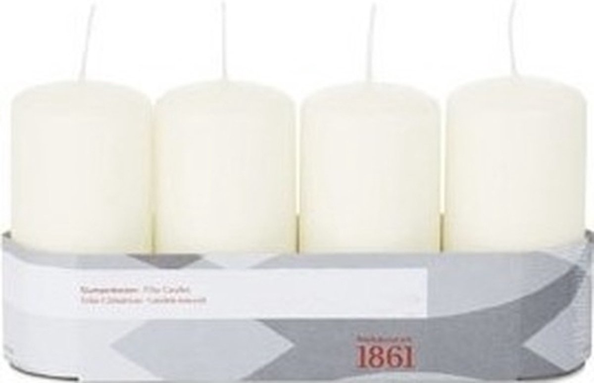 Trend Candles Cilinderkaarsen - 16x - ivoor wit - 5 x 10 cm - 18 branduren - geurloos - kaarsen