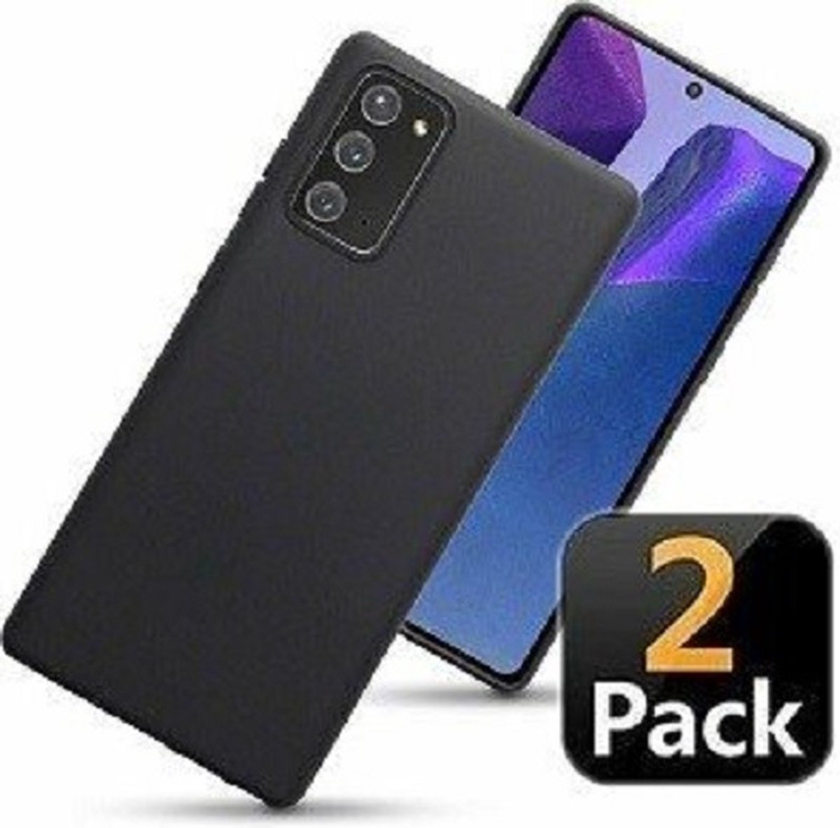 Samsung Note 20 Hoesje Siliconen TPU Zwart 2x