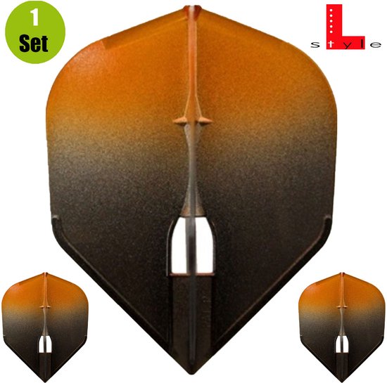 L-Style Champagne L3 Shape 2-Tone BK×Orange - Dart Flights van L-Style — afbeelding 2