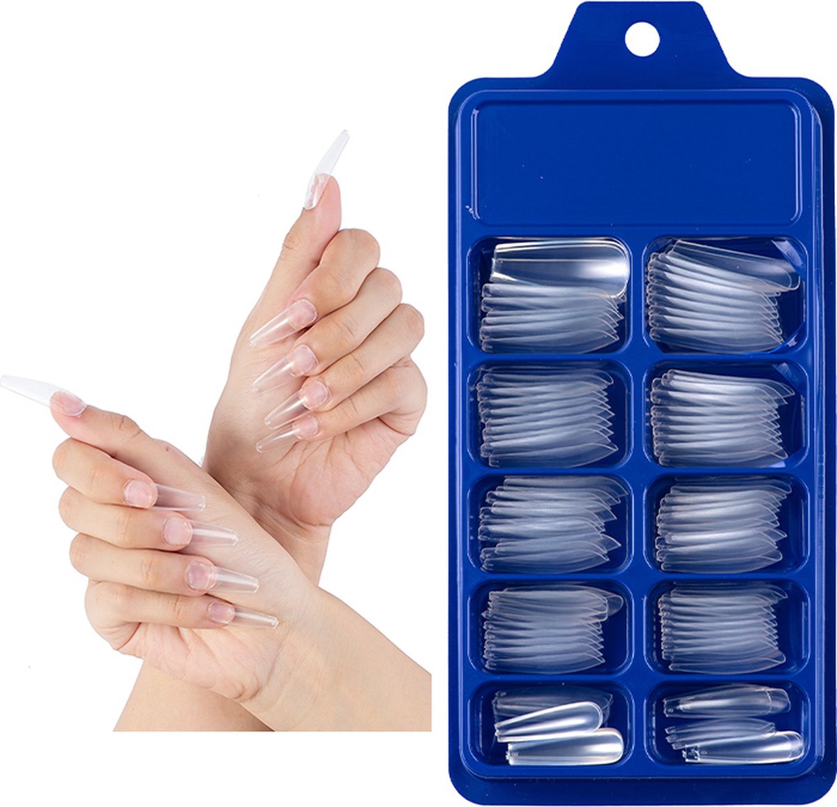 Transparante nepnagels | set van 100 stuks plak nagels | verschillende maten | Sparkolia