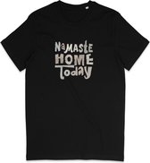 T Shirt Dames - Yoga Namaste - Korte Mouw - Zwart - Maat M