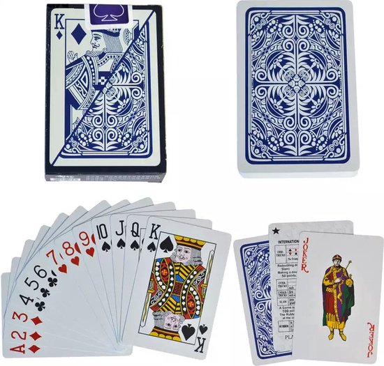 Thumbnail van een extra afbeelding van het spel 2x Plastic Speelkaarten | Waterdicht | Volwassenen | Poker | Blauw