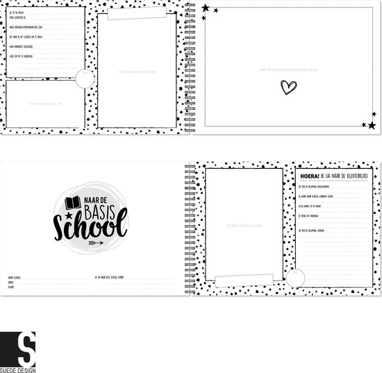 Schoolfotoboek | Mijn schoolfoto's van 1 t/m 18 jaar! | Suede design invulboek - Suede design