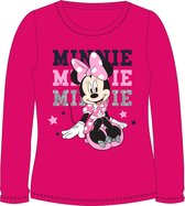 Minnie Mouse longsleeve shirt met glitternaam donker roze maat 110