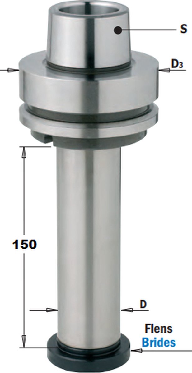 CMT - gereedschaphouder Ø30 x 150mm. met HSK63F opname