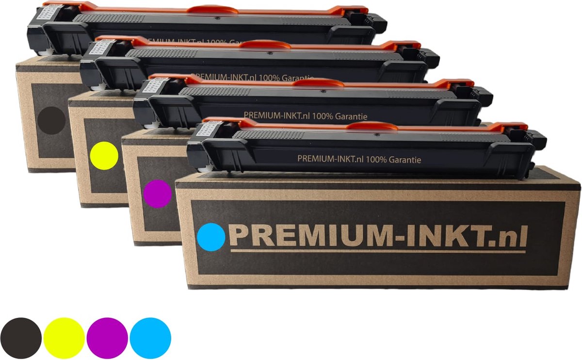 Premium-inkt.nl Geschikt voor Brother TN-243 Multipack 4 kleuren- Brother HL-L3210CW/ Brother HL-L3230CDW Zwart-Cyaan-Magenta-Geel Toner Met Chip 1500 Print Paginas
