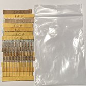 Arduino weerstanden kit - 70 stuks metaal film - 1/4 Watt - 5% | 10ohm, 270 ohm | 1k, 10k, 22k, 47k, 100k