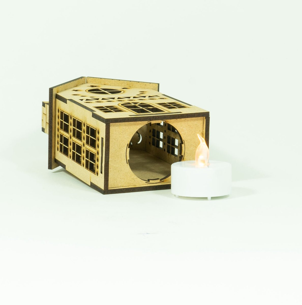 Houten Kerstdorp met kersttafereel in 3D – Kerstdecoratie De Smedt
