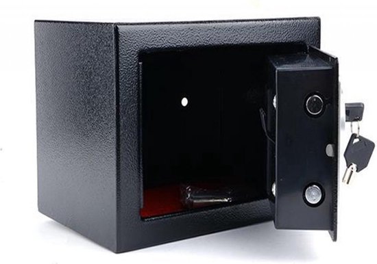iBright Elektronische Kluis Met Cijferslot - Incl 2 Noodsleutels en Bevestigingsmateriaal- Kluisje - Zwart - 230x170x170