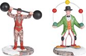 Luville - Circus artists 2 stuks - l6,5xb4xh8,5cm - Kersthuisjes & Kerstdorpen