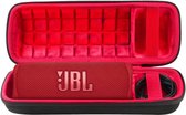 Selwo Harde tas voor JBL Flip 6 Flip 5 Bluetooth Box draagbare luidspreker Case draagtas (zwarte hoes/binnenkant rood)