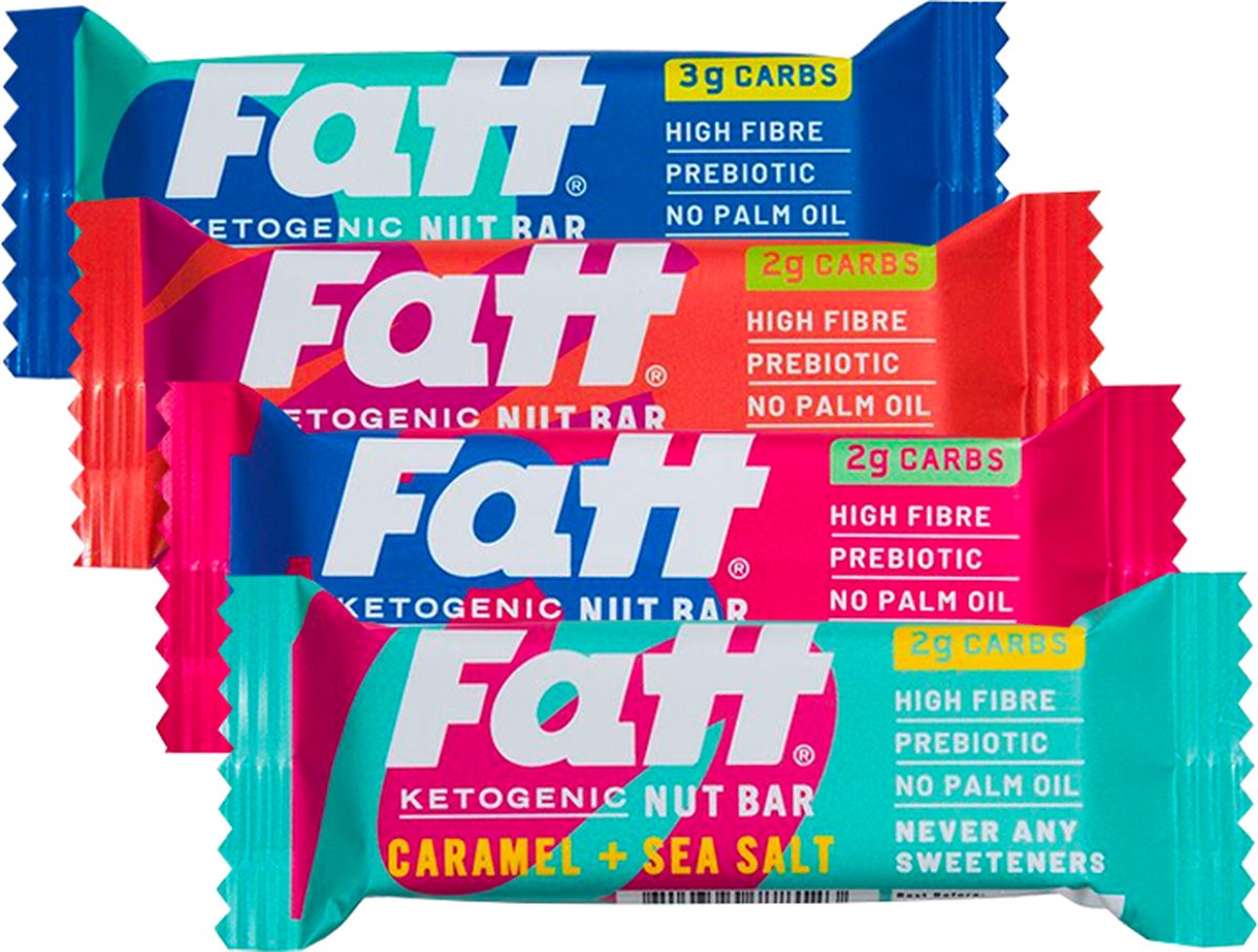 Goedkoopste Fattbar | Mix Keto Nut Bars | Voordeelpakket | 4 x 30 g