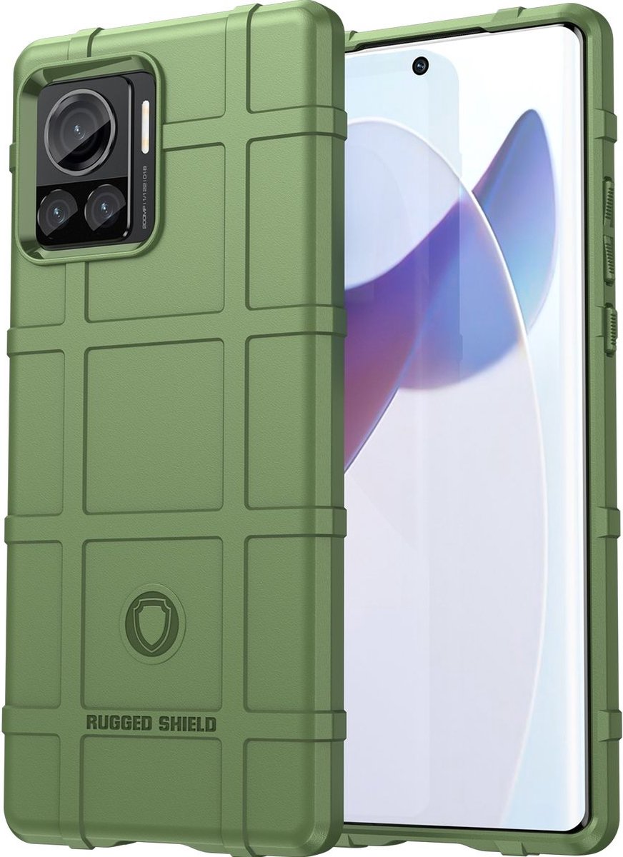Mobigear Hoesje geschikt voor Motorola Edge 30 Ultra Telefoonhoesje Flexibel TPU | Mobigear Rugged Shield Backcover Shockproof | Schokbestendig Edge 30 Ultra Telefoonhoesje | Anti Shock Proof - Groen