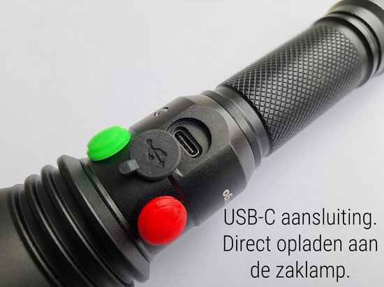 Lampe De Poche Verte Rechargeable 2 En 1, Lampe De Poche Portable