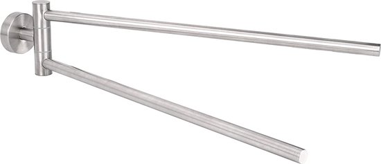 bowarepro 2-arm Draaibare Handdoekrails Uitklapbare Hardware Roestvrij Staal voor Badkamer/Keuken, Handdoekhouder Wandgemonteerd Smal Houder 35cm Rotatable Stavenarm Ruimtebesparende Rack Organizer
