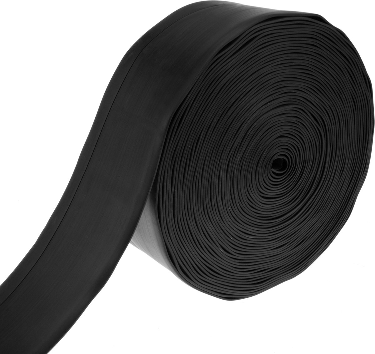 PrimeMatik - Zelfklevende flexibele plint 70 x 20 mm. Lengte 15 m zwart