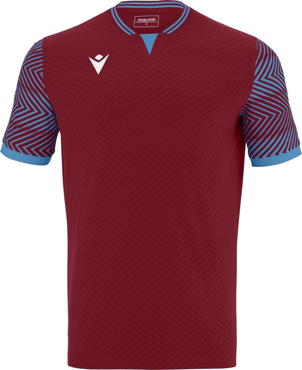 Macron Tureis Shirt Korte Mouw Heren - Bordeaux / Hemelsblauw | Maat: XXL