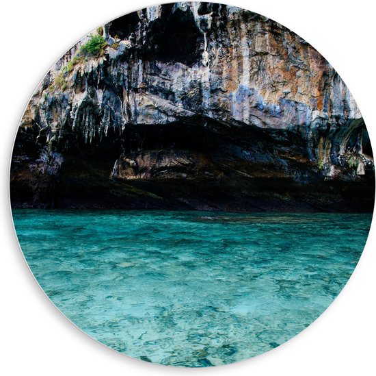 WallClassics - Cercle mural en panneau de mousse PVC - Lac Blauw sous les Montagnes - Photo 80x80 cm sur cercle mural (avec système de suspension)