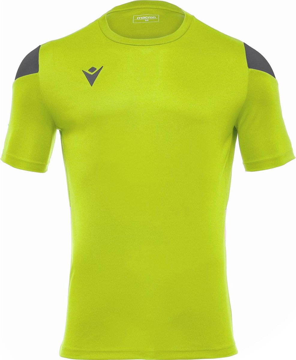 Macron Polis Shirt Korte Mouw Heren - Fluogeel / Antraciet | Maat: 5XL