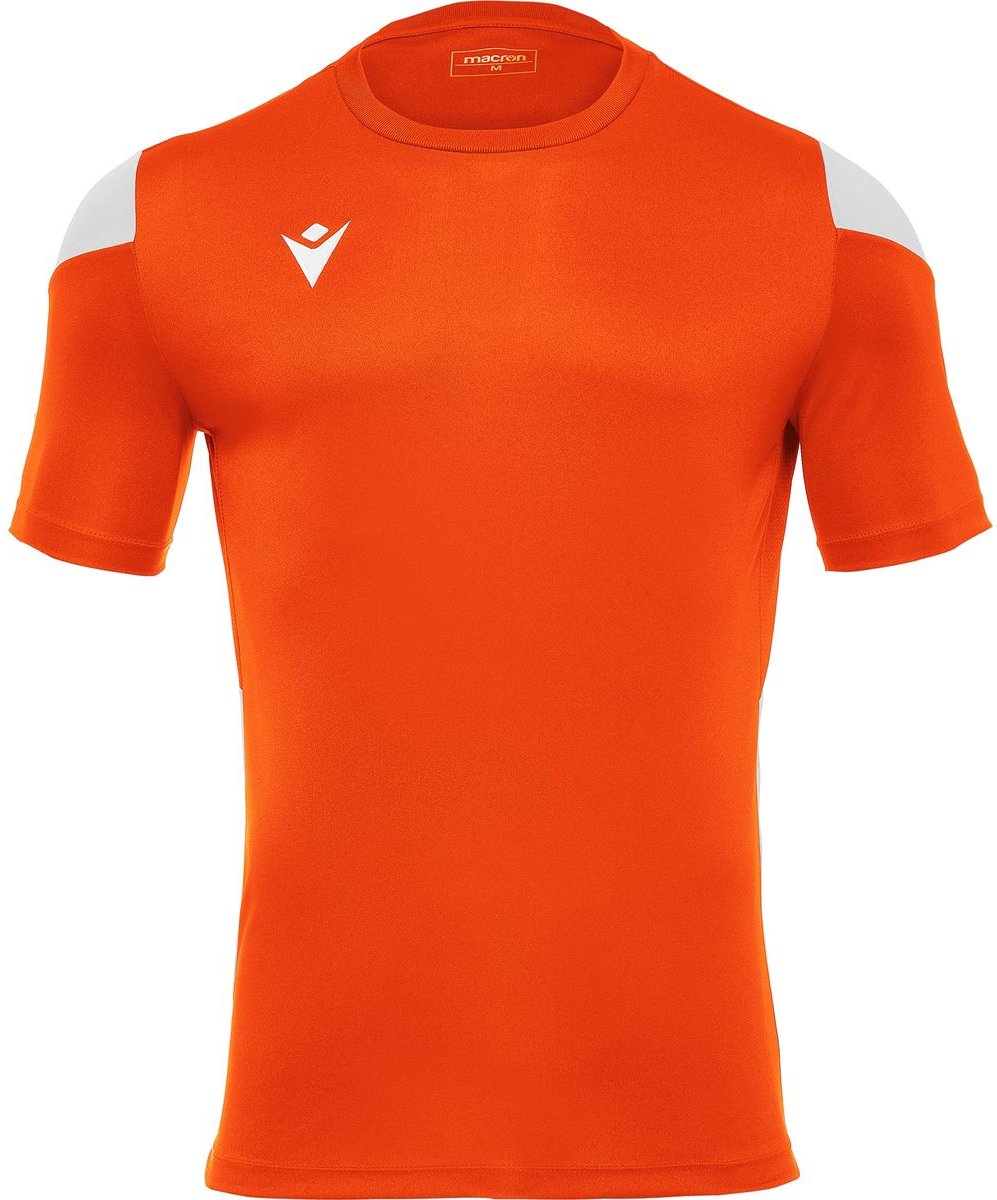 Macron Polis Shirt Korte Mouw Kinderen - Oranje / Wit | Maat: 11-12 Y