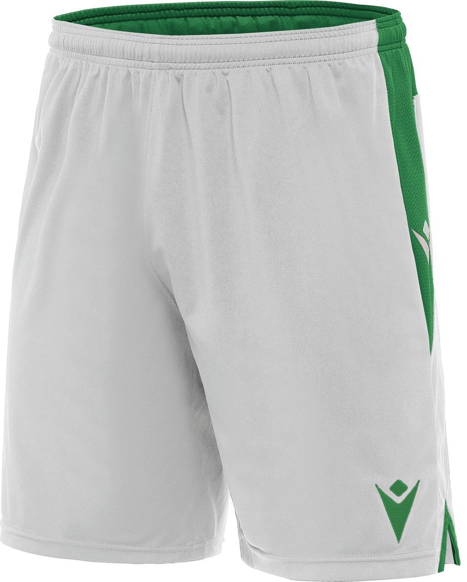 Macron Tempel Short Kinderen - Wit / Groen | Maat: 7-8 Y