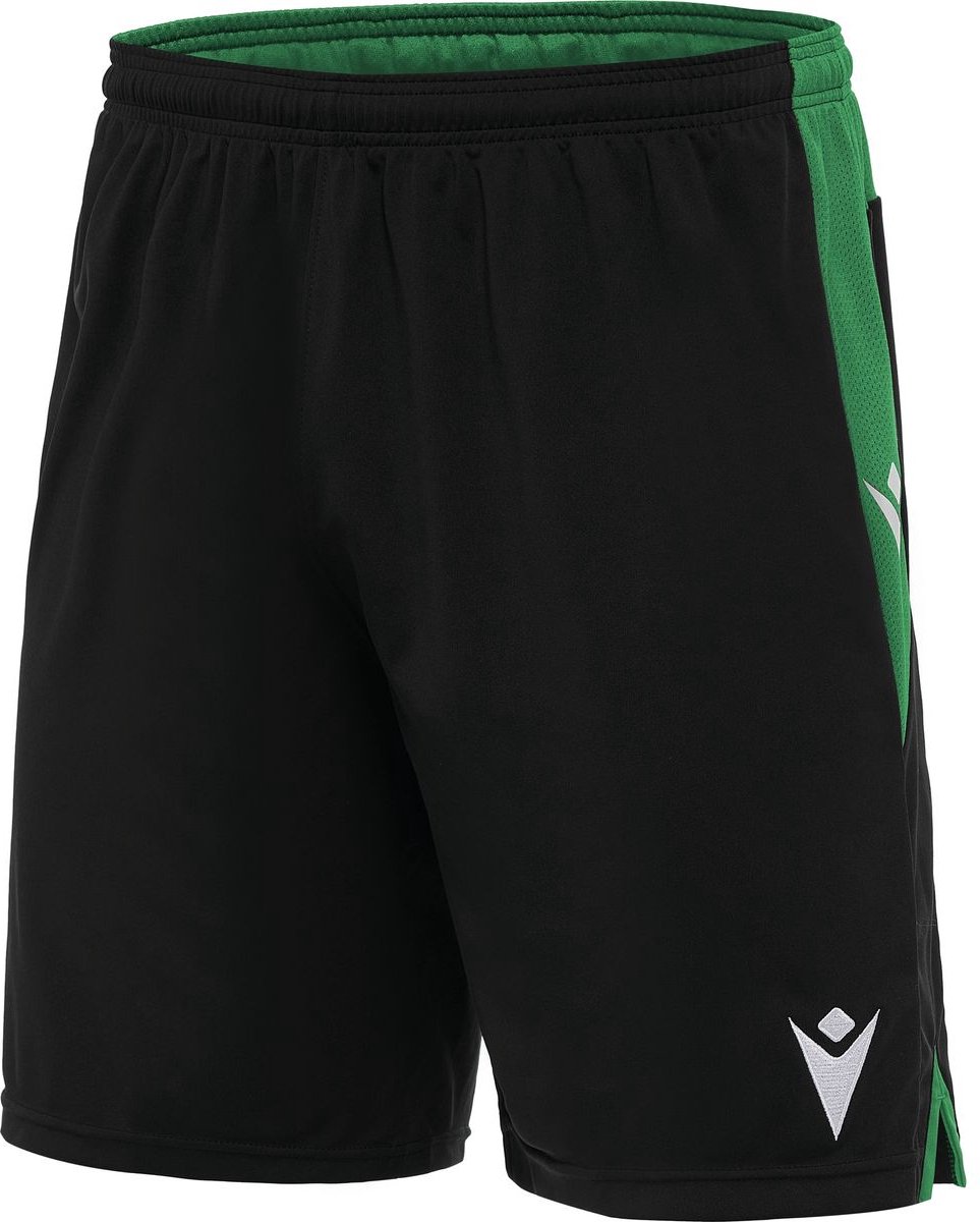 Macron Tempel Short Kinderen - Zwart / Groen | Maat: 9-10 Y