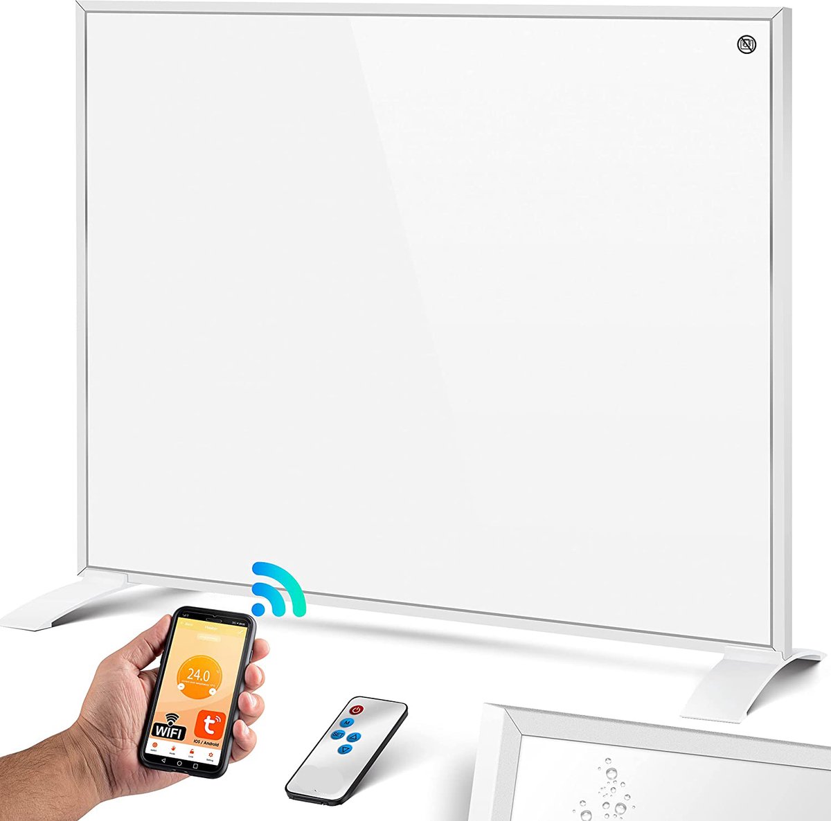 ZAAK. Kessmart 350 Watt Wifi infrarood verwarmingspaneel kachel - 8 m2 - Vrijstaand of wandmontage