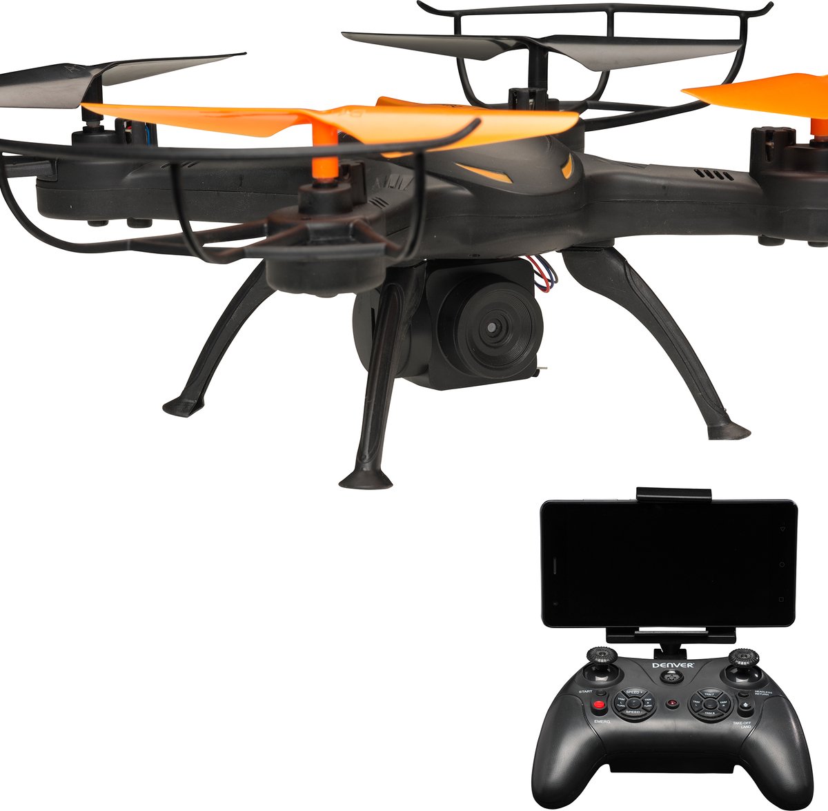 Denver Drone met Camera - Voor Android & iOS - WiFi Drone voor Volwassenen en Kinderen - Foto's, video's en live meekijken via app - LED lampjes - Mini Drone - DCW380