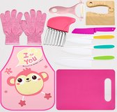 De 2 Lalas - Kindermessen - kinderen koken - kookset -11 delig XL kookset voor kinderen - 3 messen - handschoenen - messenset - set messen voor kinderen - sinterklaas cadeau voor kinderen - kerstcadeau voor kinderen - koken - speelgoed