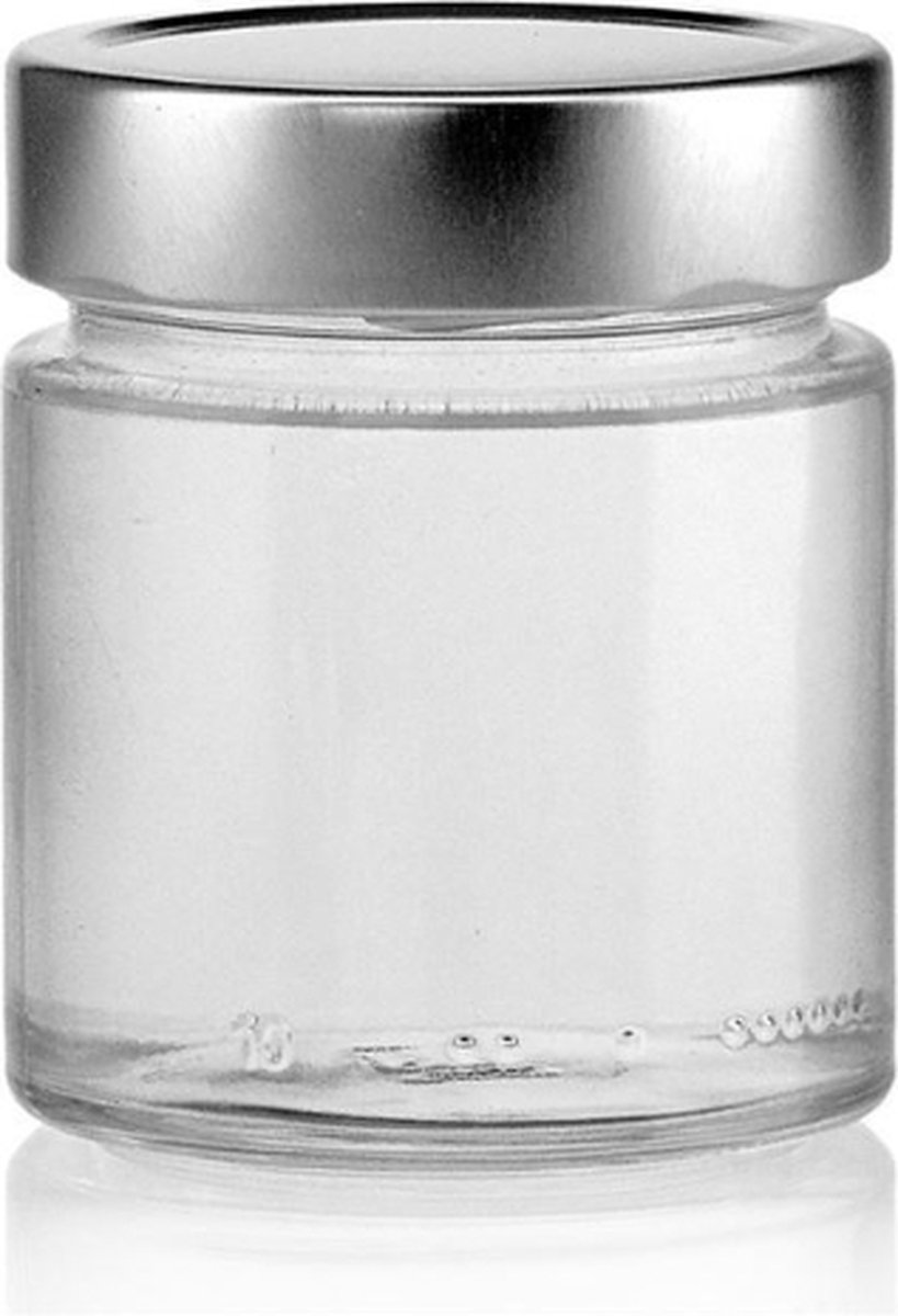 Ornina - Luxe 212ml ronde pot van glas - voorraadpotje