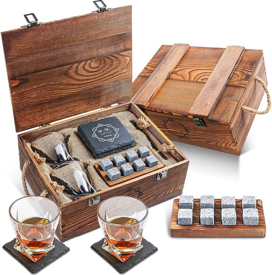 Whiskystenen geschenkset, herbruikbare roestvrijstalen metalen ijsbolblokjes, 304 roestvrijstalen whiskywijnstenen herbruikbare ijsblokjes bal met doos Bar feestartikelen(8pcs ice clip Whiskystenen geschenkset, herbruikbare roestvrijstalen metalen ijsbolblokjes, 304 roestvrijstalen whiskywijnstenen herbruikbare ijsblokjes bal met doos Bar feestartikelen(8pcs ice clip