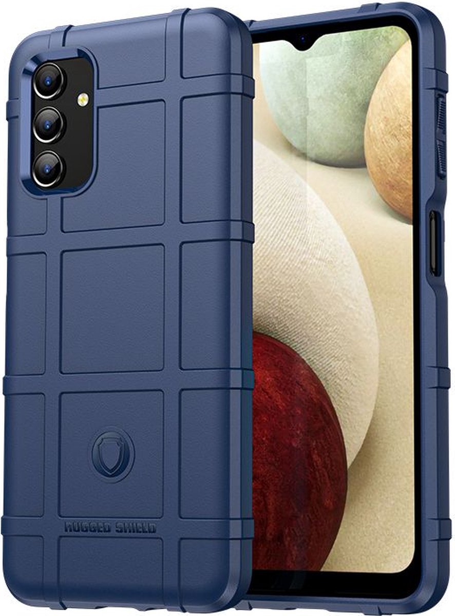 MobyDefend Hoesje - Geschikt voor Samsung Galaxy A04s - Rugged Shield TPU Backcover - Blauw